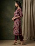 Varanga Women Paisely Printed Sequin Embroidered V Neck Kurta
