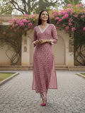 Rose Pink Lace Detail Suit Set