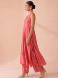 Desert Rose Flared Slit Women's Kurta Set With Dupatta