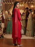 Varanga Women Floral Heavy Thread Embroidered Schffili Hem Kurta With Trouser & Dupatta