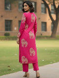 Fuchsia Tassel-Trimmed kurta set