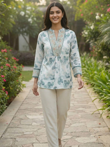 Varanga Women Summer Floral printed Top