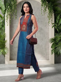 Indigo Geometric Printed Kurta Set