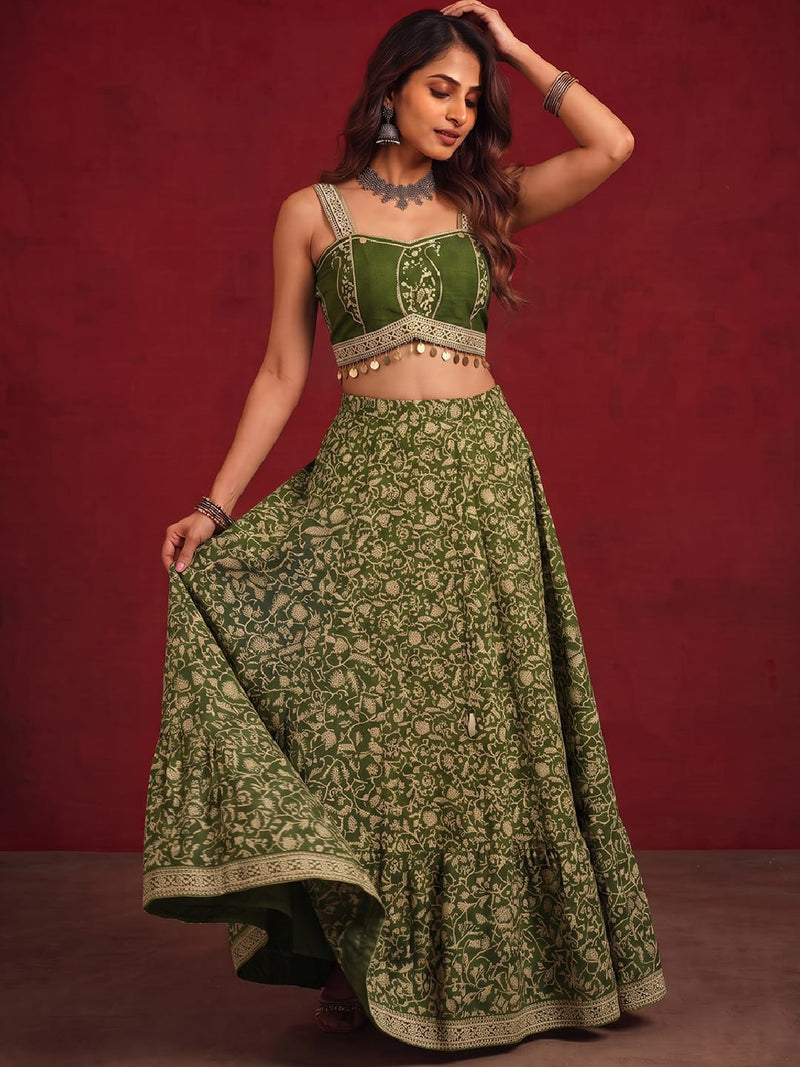 Block Printed Lehenga Choli Set