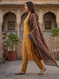 Textured Copper Kurta Set With Duaptta