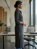 Button-Down Black  Kurta