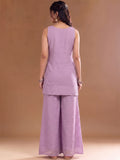 Varanga Lavender Embroidered Kurta With Dupatta | Chanderi Cotton | Casual