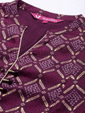 Varanga Women Purple Bandhani Printed Anarkali Kurta