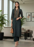 Varanga Women Grey Floral Printed Straight Kurta Paired With Solid Bottom And Printed Dupatta