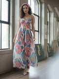 Corset Dress in Abstract Print
