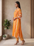 Women's Striped Cotton Aline Kurta Set with Fusion Look