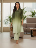 Varanga Women Mandarin Collar Placement Embroidered Kurta Paired With  Tonal Bottom