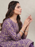 Varanga Women Purple Floral Printed Straight Kurta with Trouser and Printed Dupatta
