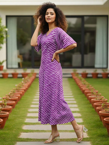 Purple Breeze A-Line Dress