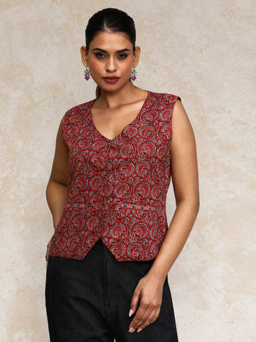 Varanga Women Printed V Neck short top