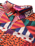 KSUT Women Multi Colour Abstract Printed Shirt Collar Straight Kurta Paired With Tonal Bottom