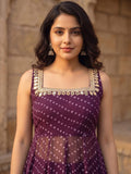 The Royal Plum Bandhani Women'S Kurta Set