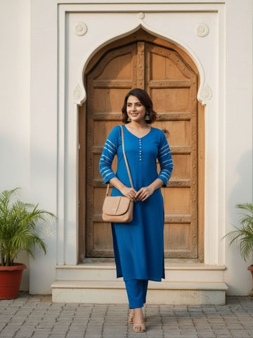 The Multi-Stripe Edit Kurta Set with Dupatta