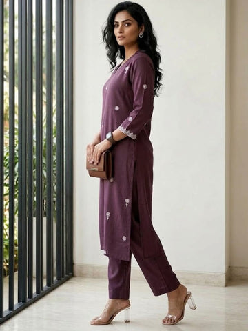 Women’s Sleeveless Burnt Orange Printed Kurta set