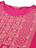 varanga women pink ethnic motifs printed kurta