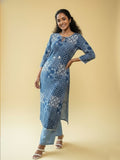 Classic Indigo Blue Cotton Kurta for Women