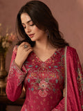 Ethnic Printed Kurta Set With Matching Palazzo And Dupatta