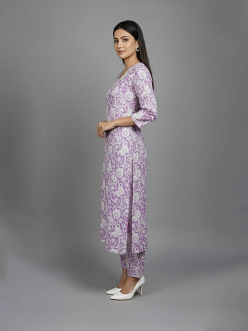 Summer Lavender Chikankari Edit