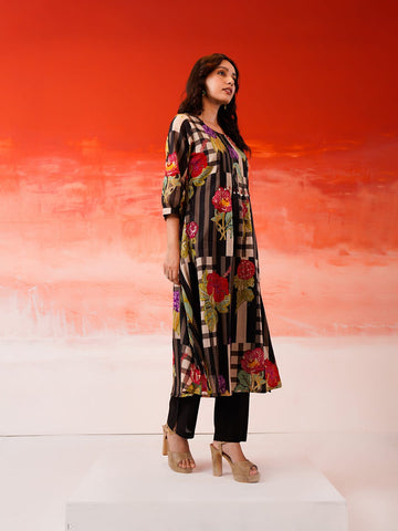 Multi-Floral A-Line Kurta Set