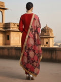 Varanga Women-Zari Embroidered Yoke Anarkali Kurta With Trouser & Dupatta