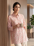 Red Coloured Slim Collar Long Sleeves Floral Shirt