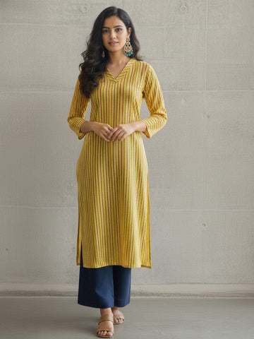 Cotton kurta with Colourful Stripes