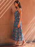 Desert Bloom Teal Strappy Dress
