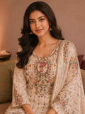 Ethnic Printed Kurta Set With Matching Palazzo And Dupatta