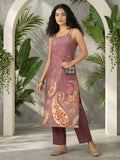 Varanga Women Spaghetti Strap Straight Floral Kurta With Trousers