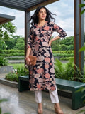 Varanga Women Bold Floral Printed Straight Kurta