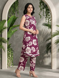 Floral Printed Sleeveless Kurta With Trouser