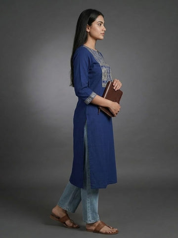 Modern Summer Kurta In Blue