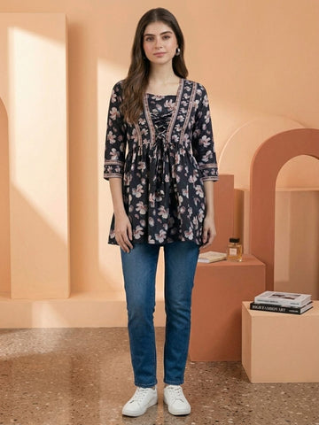 Varanga Women Summer Floral printed Top