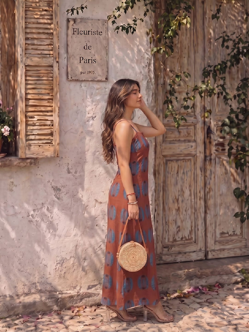 Varanga Maroon Colored Women Summer Dress