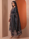 Women's Ethnic Elephant Border Kurta & Trouser With Dupatta Set