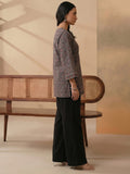 Women's Black & Rust Ajrakh Print Short Kurti