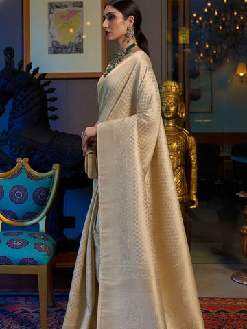 Ethnic Motifs Silk Cotton Handloom Banarasi Saree