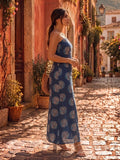 Varanga Blue Colored Women Summer Dress