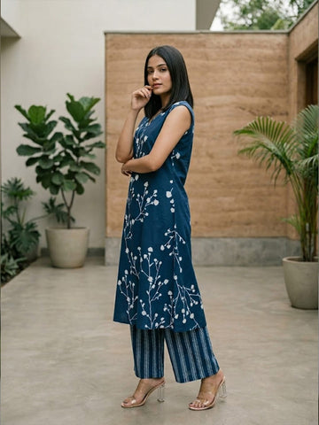 Effortless Summer Indigo Kurta Set