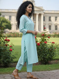 The Artisan Botanical V-Neck Kurta set