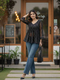 Trendy V-Neck Bandhni Top