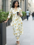Varanga Women Floral Printed Regular Kurta with Trousers