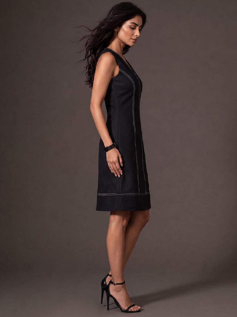 Black A- Line Midi Dress