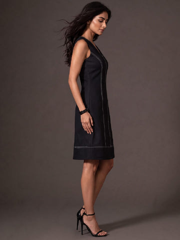 Black A- Line Midi Dress