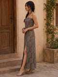Varanga Brown Colored Women Summer Dress
